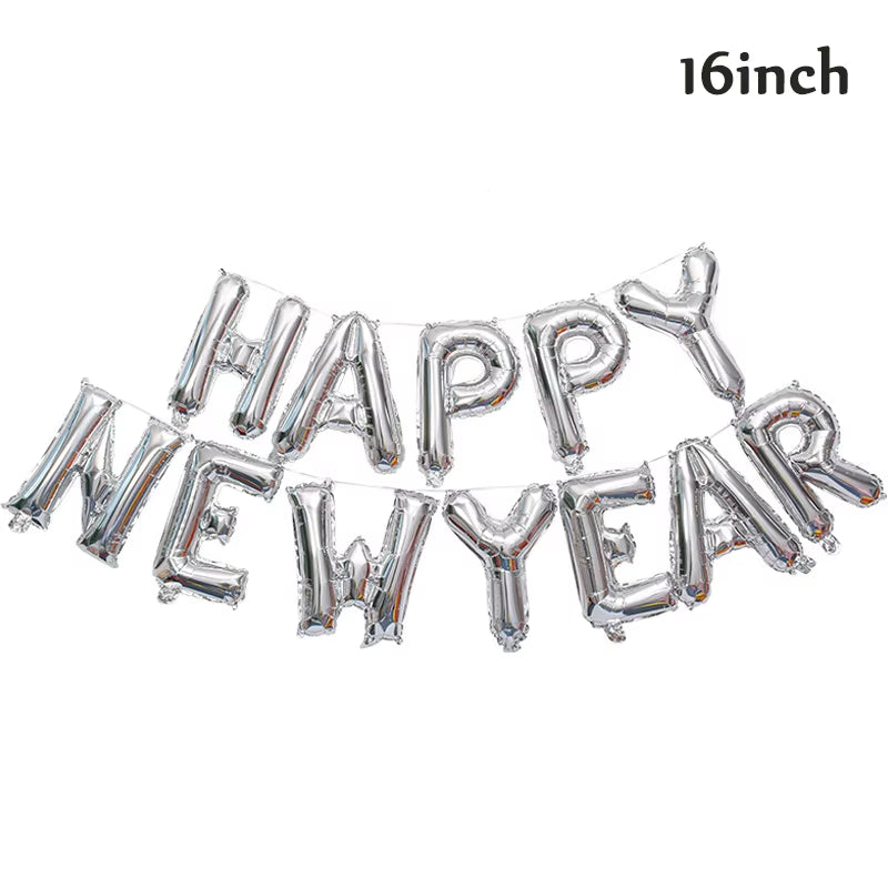 16Inch 2026 Happy New Year Foil Balloons Christmas New Year Party Decoration Festival Party Supplies Photo Props Home Decor
