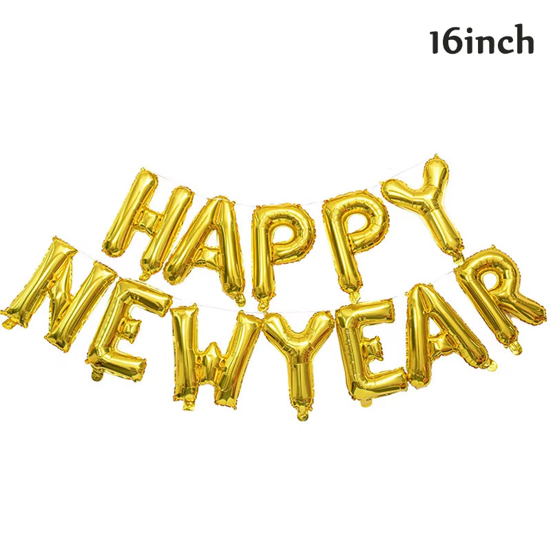 16Inch 2026 Happy New Year Foil Balloons Christmas New Year Party Decoration Festival Party Supplies Photo Props Home Decor