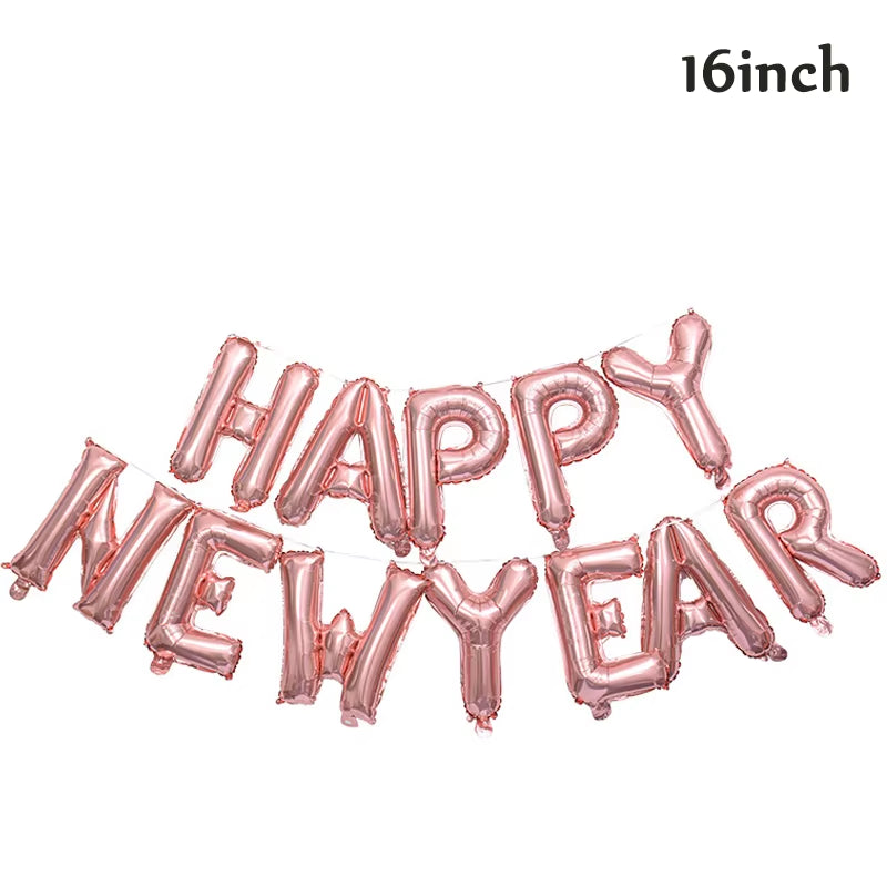 16Inch 2026 Happy New Year Foil Balloons Christmas New Year Party Decoration Festival Party Supplies Photo Props Home Decor
