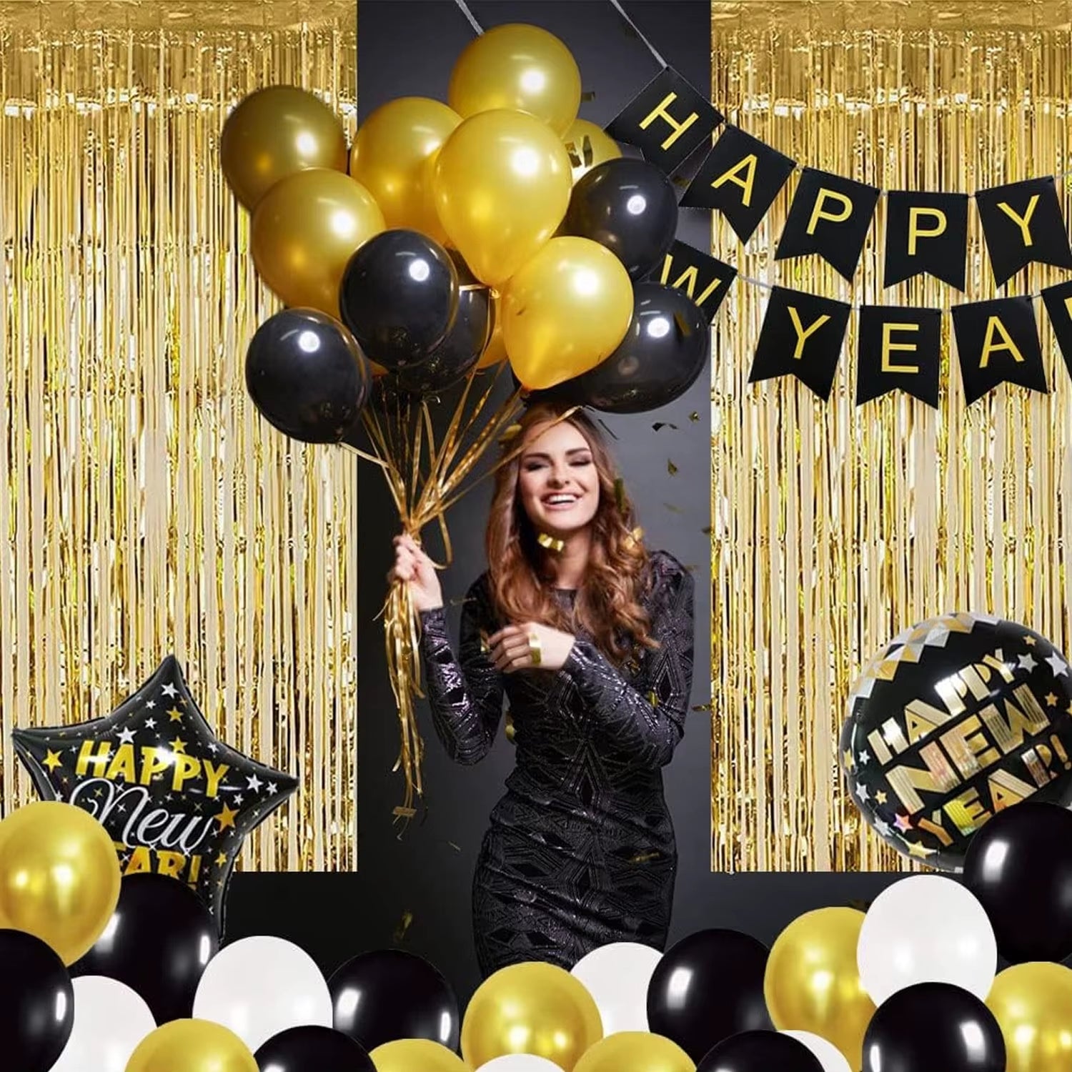 1Set 30Inch 2026 New Year Decorations Balloons New Years Eve Party Supplies Happy New Year Banner Perfect for New Year Decor